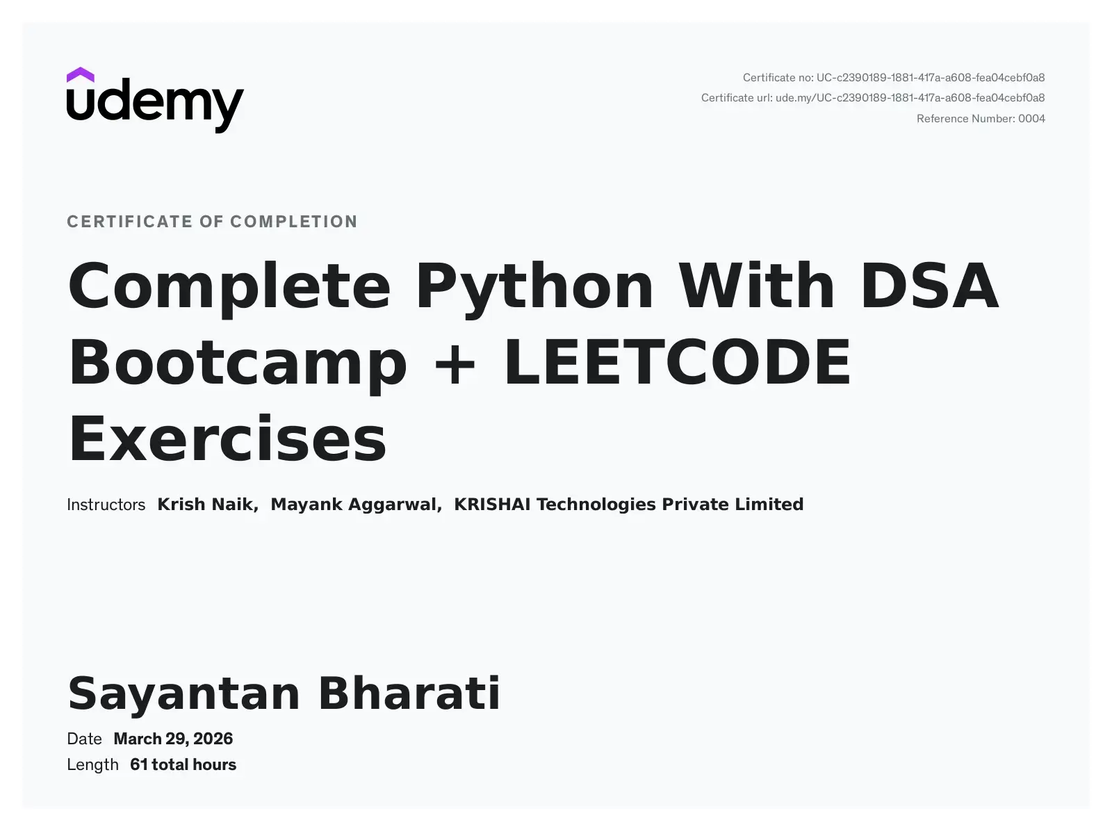 Complete Python with DSA: LeetCode Exercises