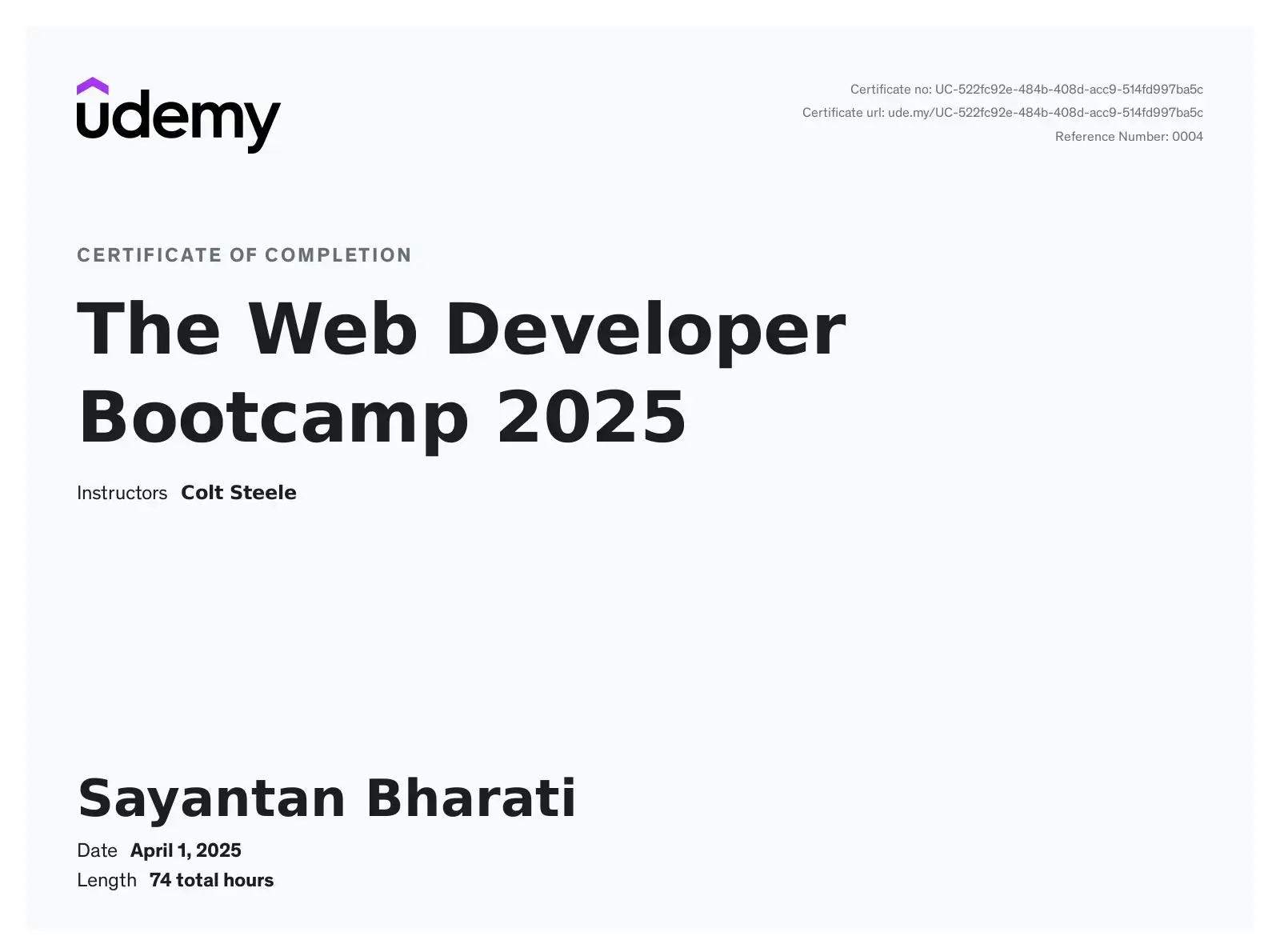 The Web Developer Bootcamp 2026